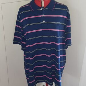 Saddlebred Mens XL blue striped shirt. NWOT.